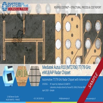 Mediatek Autus R10 (MT2706) 77/79 GHz eWLB/AiP Radar Chipset