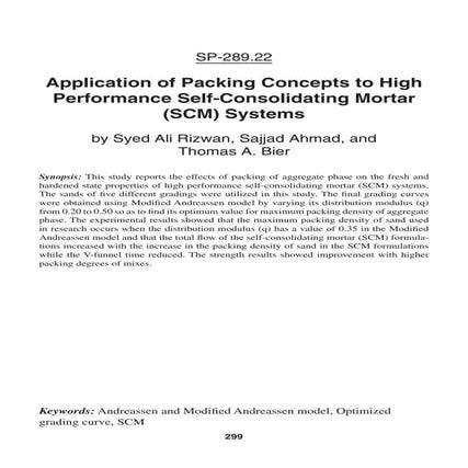 Application of Packing Concepts to High  Performance Self-Consolidating Morta...