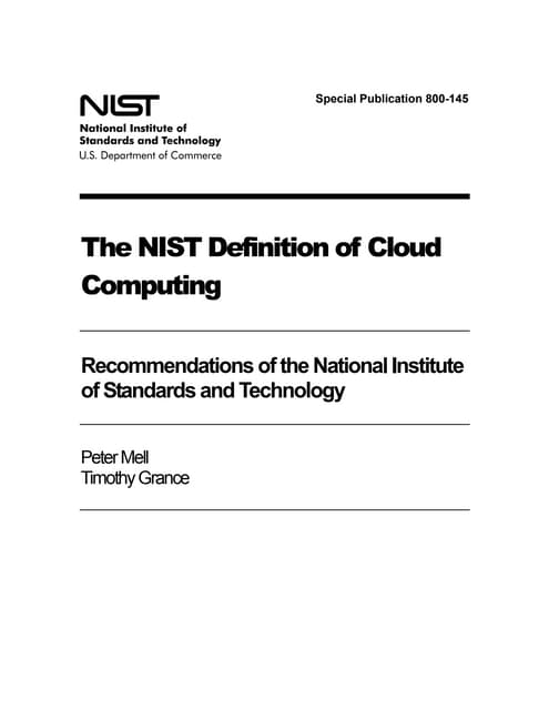 NIST Definition of Cloud Computing