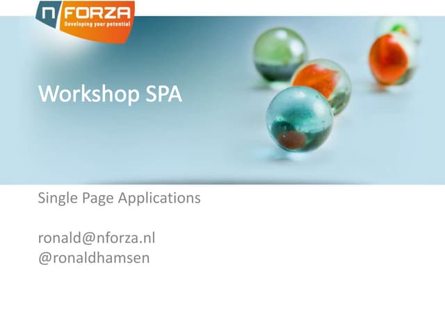 Single page webapplications