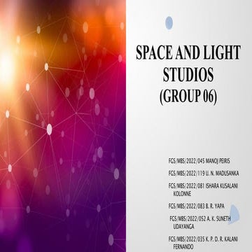 Space and Light Studios Case study analysis - University of Kelaniya ...
