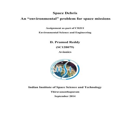 Space Debris - An Environmental Problem for Space Missions | PDF