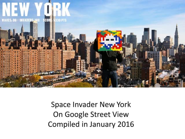 Space Invader New York via Google Street View
