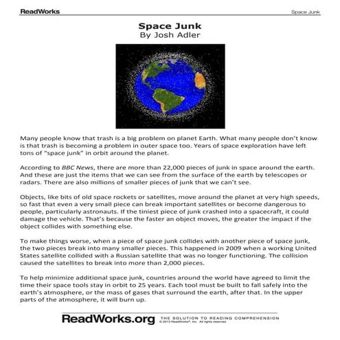 Space junk 1130_passage_and_questions