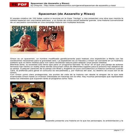 Spaceman de azzarello_y_risso