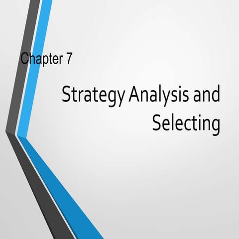 Strategy Analysis and Selecting ( Space Matrix)