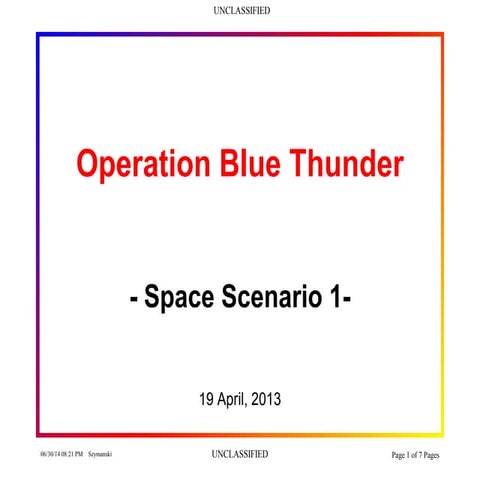 Space policy theoretical space scenario d-unclassified