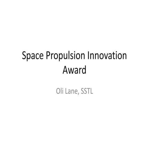 Space Propulsion Innovation Award