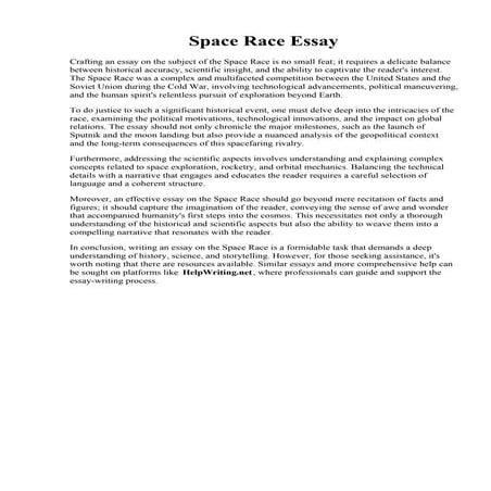 Space Race Essay. Essay websites: Space race essay