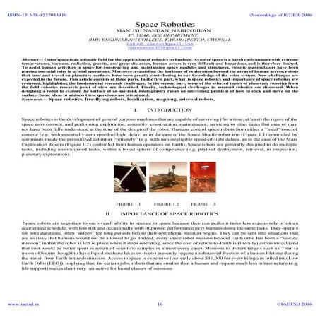 iaetsd Space robotics