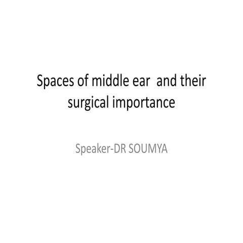 Spaces of middle ear  and their surgical importance