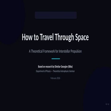 How to Travel Through Space — A Theoretical Framework for Interstellar ...