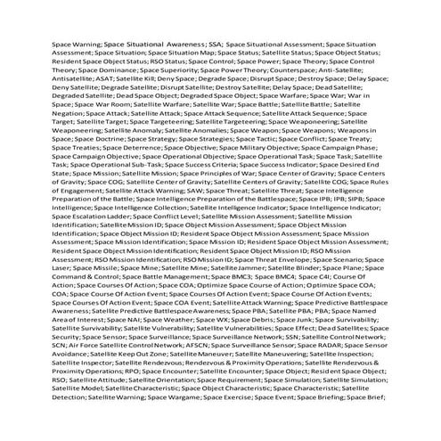 Space warfare key words | DOCX