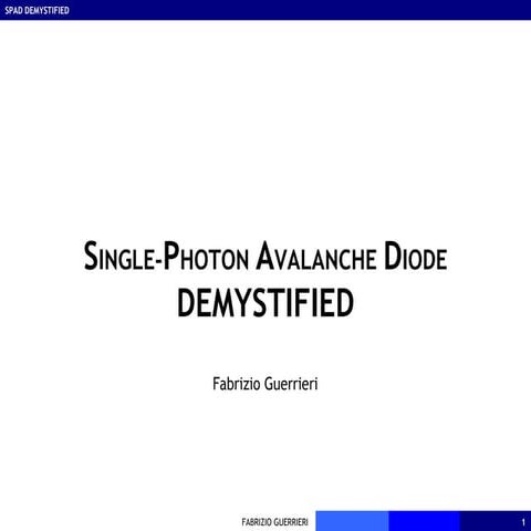 Single-Photon Avalanche Diodes (SPADs) Demystified