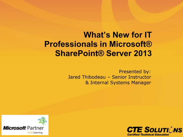What's New for IT Professionals in SharePoint Server 2013