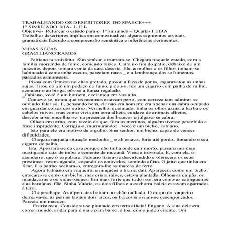 Spaece  simulado 1° ano portugues