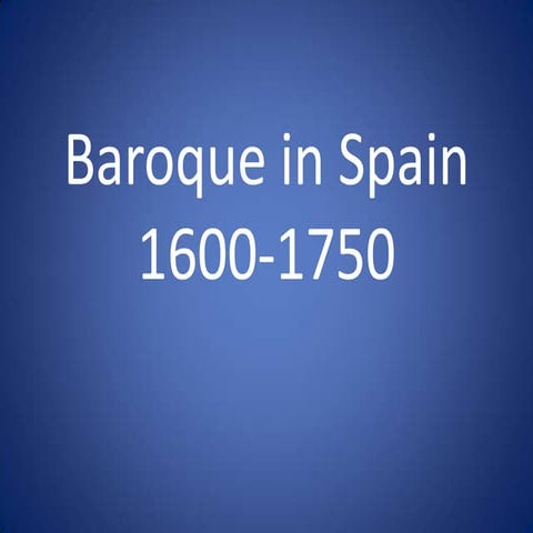 Spain and Northern Baroque Art 