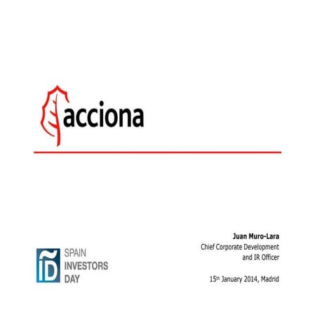 ACCIONA Spain investors day
