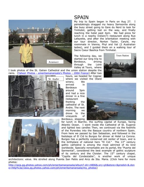 Spain tour