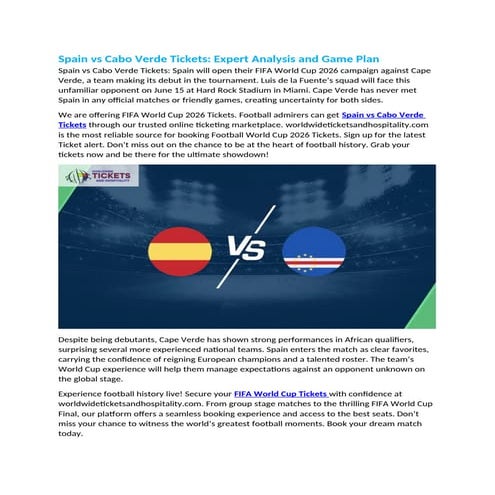 Spain vs Cabo Verde Tickets Expert Analysis and Game Plan.docx