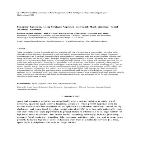 Spammer taxonomy using scientific approach