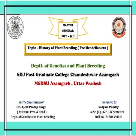 seminar topic history of pre mendian era