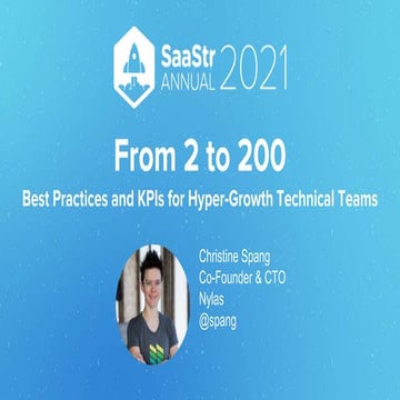 From the Desk of Nylas' Co-Founder and CTO From 2 to 200: Best Practices and ...