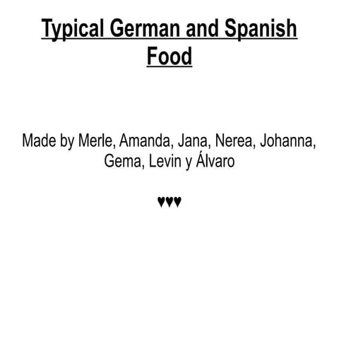 German and Spanish food | ODP