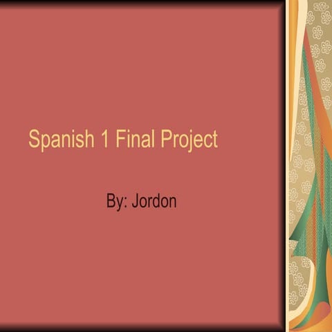 Spanish 1 Final Project