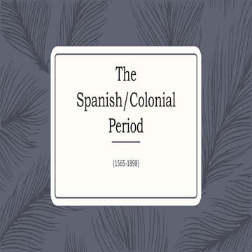 Literature during the Spanish period (1565-1898)