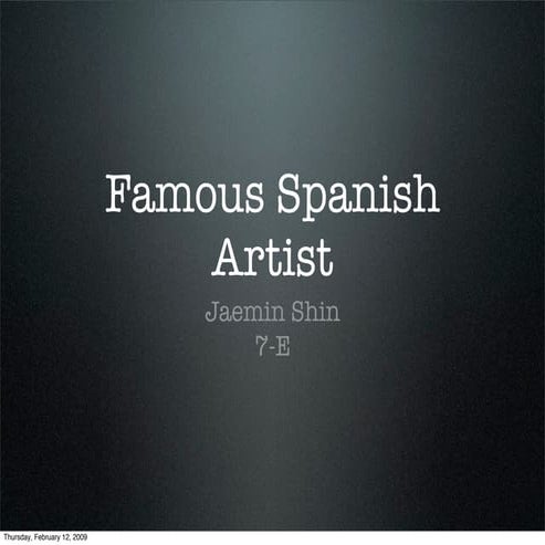 Spanish Famous Artist En