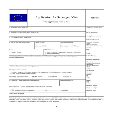 Spanish aplication form
