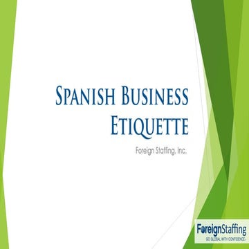 Spanish  Business Etiquette