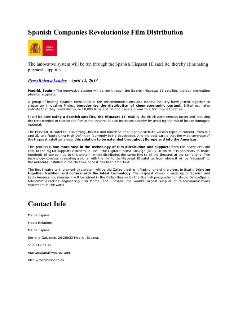 Spanish Companies Revolutionise Film Distribution