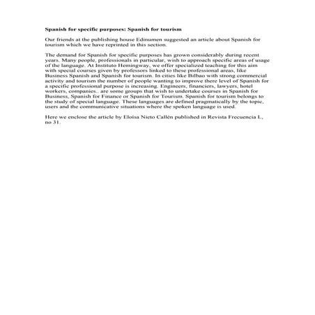 Spanish for specific purposes