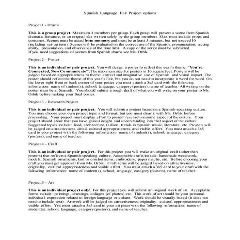 Spanish i language fair