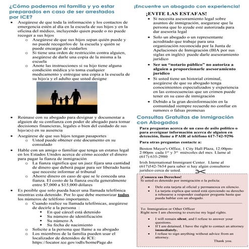 Red Card/Constitutional Rights Card for Immigrants (Spanish) | PDF