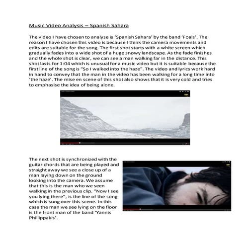 Spanish sahara music video analysis