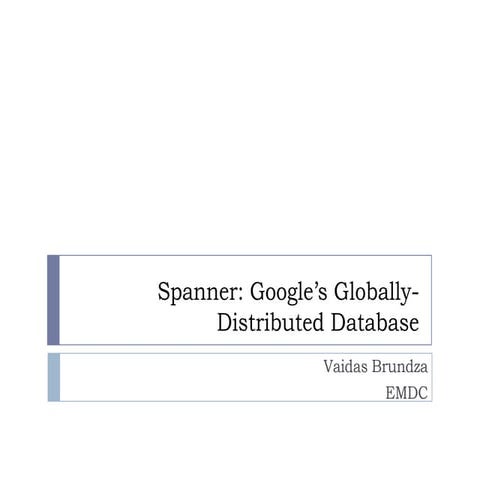 Google Spanner | PPT