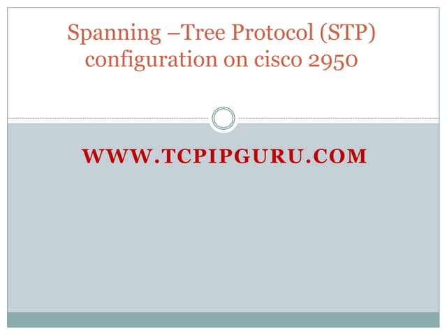 How to handle Spanning –tree protocol (stp) on Cisco Switch