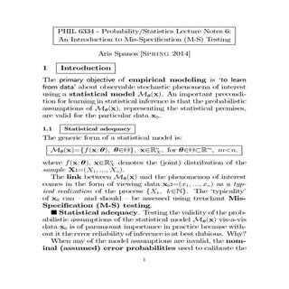 An Introduction to Mis-Speciﬁcation...