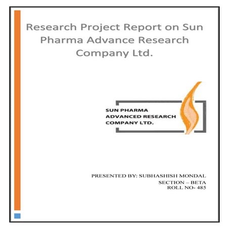 Sun Pharma Advance Research Company Limited Project Report