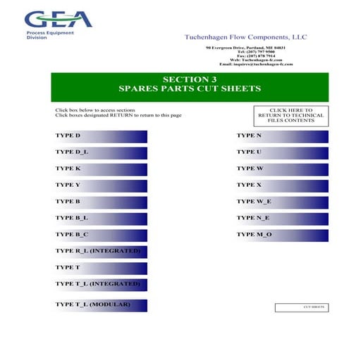 GEA Tuchenhagen spare parts