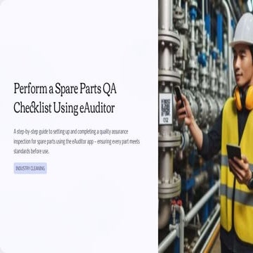 PPAP Checklist Assessment with eAuditor Audits & Inspections | PDF