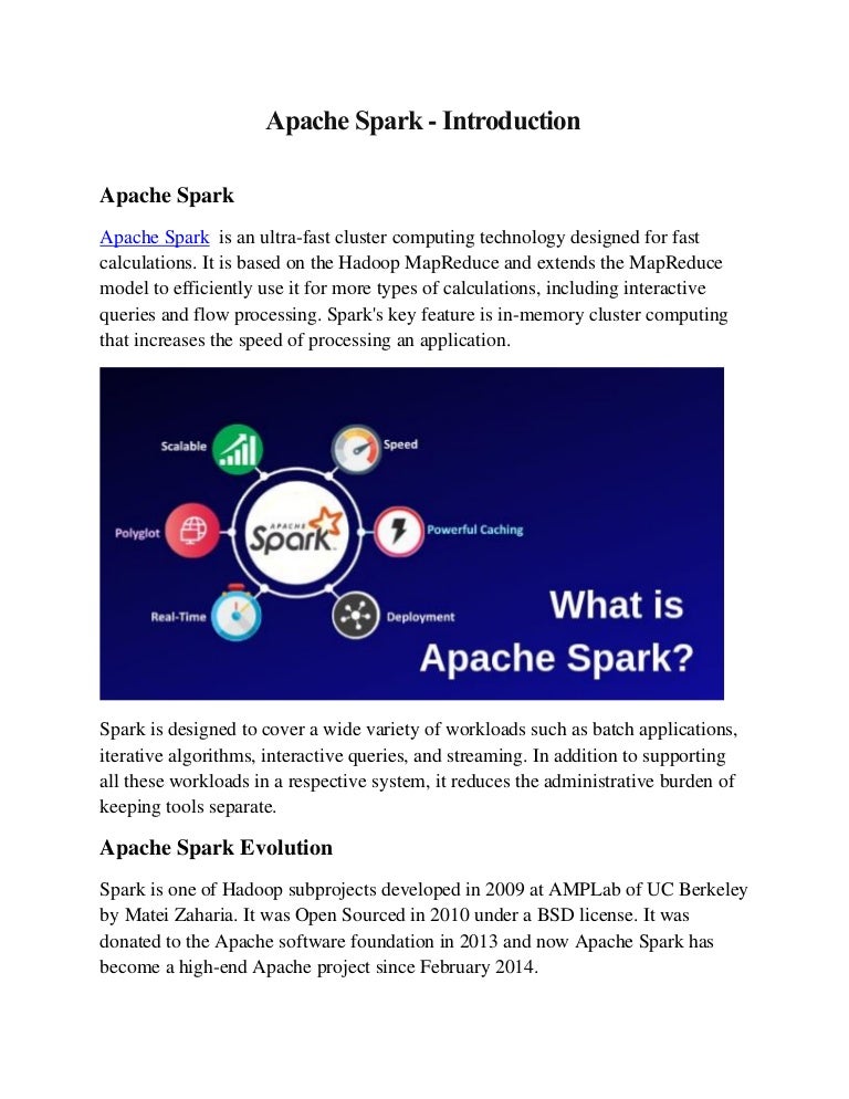 What Is In Spark >> Apache Spark Introduction What Is In Spark >> Apache Spark Introduction