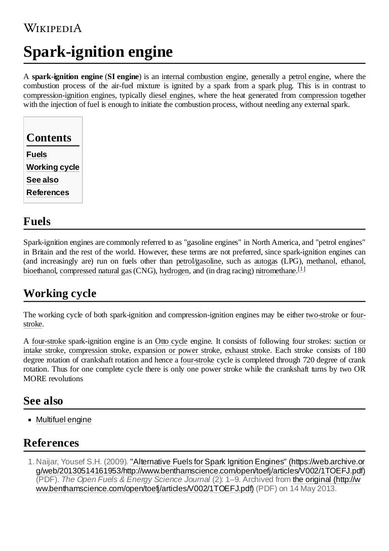 Spark ignition engine