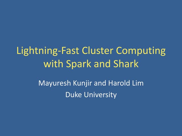 TriHUG talk on Spark and Shark