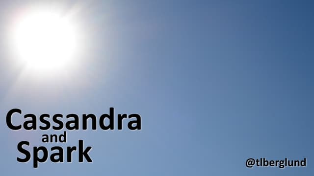Analytics with Spark and Cassandra