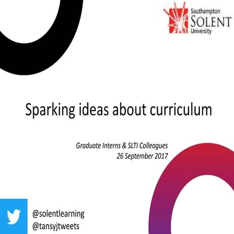 Sparking ideas about curriculum