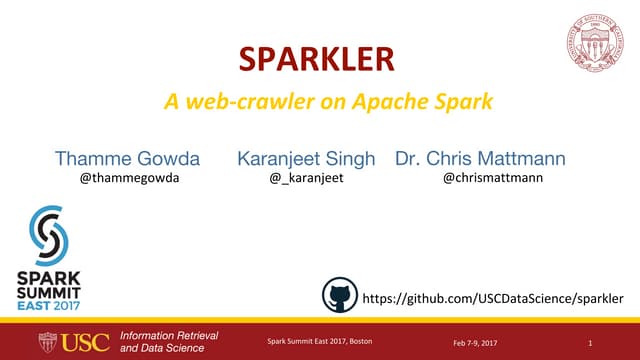 Sparkler at spark summit east 2017